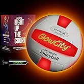 GlowCity LED Volleyball - Size 5 Light Up Glow in The Dark Volleyball with Pump and Batteries, Water-Resistant for Beach and Pool Play, Great Gift in a Colorful Box