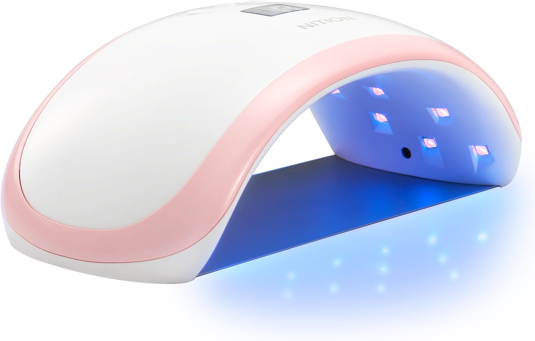 NITION UV LED Nail Lamp 36W 3 Timer 30s 60s 99s LED Display Portable Gel Nail Polish Dryer for Fingernail & Toenail Gels Based, Automatic Sensor,Detachable Stain-Proof Metal Base,White