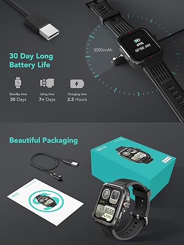 SKG Smart Watch for Men Women, Men's Military