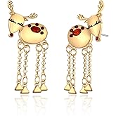 INNERDIVA Christmas Earrings for Women - Gingerbread Man, Trees, Bow, Candy, Snowflake, Reindeer & Colorful Light Bulbs Christmas Earrings Holiday Jewelry Gifts