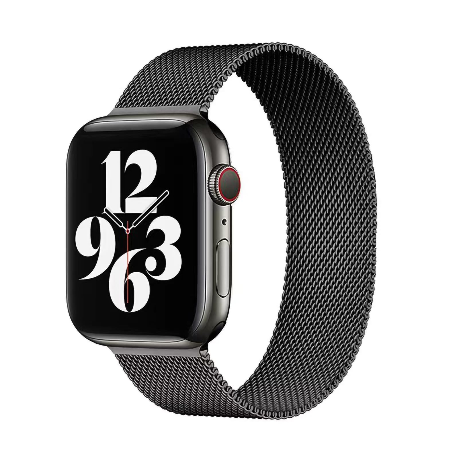 KAMINRUN Mesh Metal Bands Compatible with Apple Watch Band 42 mm 44 mm 45 mm 49 mm, Stainless Steel Magnetic Loop Strap, 44 MM