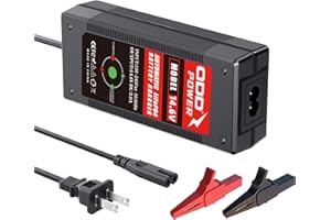 QDD 14.6V 3A LiFePO4 Battery Charger for 12.8V Lithium Iron Phosphate Rechargeable Batteries with Alligator Clips Connector