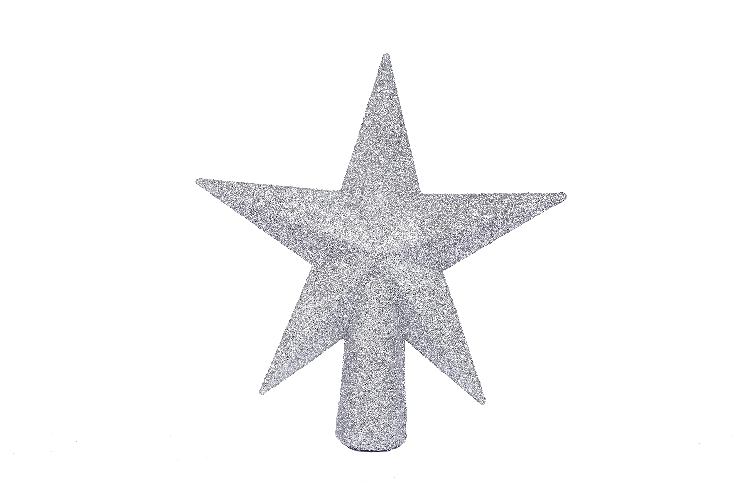 YYCRAFT Glitter Star Tree Topper 6 Inch Christmas Decoration-Silver
