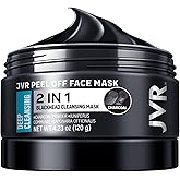 JVR Peel Off Face Mask, Blackhead Mask for Men, Charcoal Peel Off Black Mask, Facial Mask Refreshing and Deep Cleansing for A