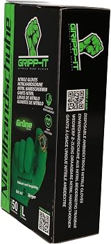 Protecton Gripp-It Nitrile Gloves - Size L - Green - 50 pcs Dispenser Box view 5