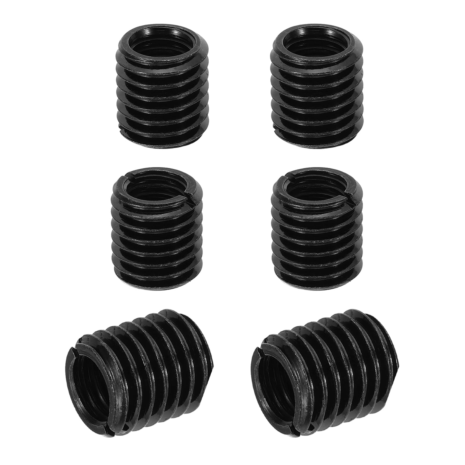 PATIKIL Thread Adapters Sleeve Reducing Nut, 6 Pcs M14xM10x15mm Male to Female Repair Insert Nut Screw Reducer Conversion Metal Fastener, Black
