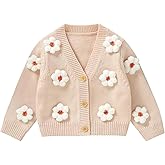 Neiwech Baby Girl Cardigan Sweater Toddler Knit V-Neck Button Long Sleeve Outwear Fall Winter Clothes
