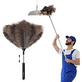 Soarer Extendable Ostrich Feather Duster,40inch,Handle Duster for Cleaning | Fluffy Large Long Reusable Feather Duster with Retractable Pole for Cleaning Fan,Pendant Lamp,High Ceiling,Blinds,Furniture