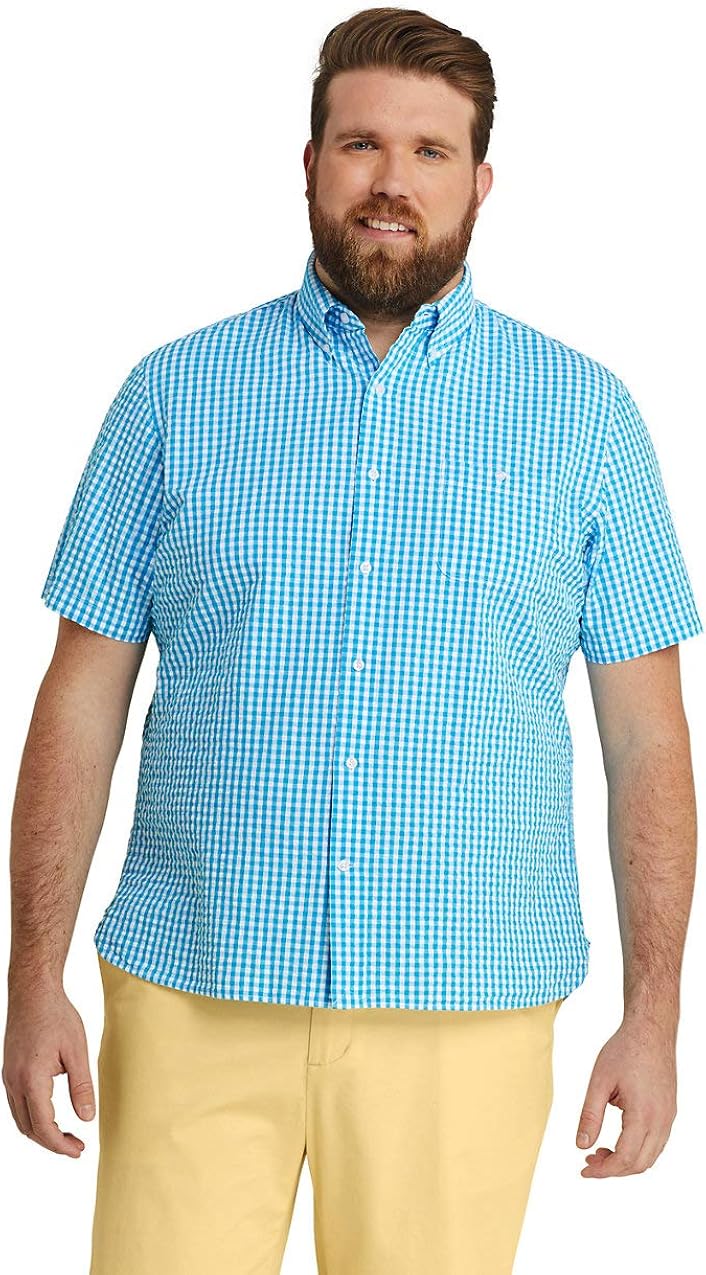 Lands' End Men's Traditional Fit Short Sleeve Seersucker Shirt at