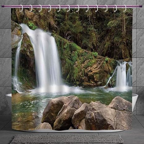 Decorative Shower Curtain 2 0 Waterfall Decor Mother And Baby