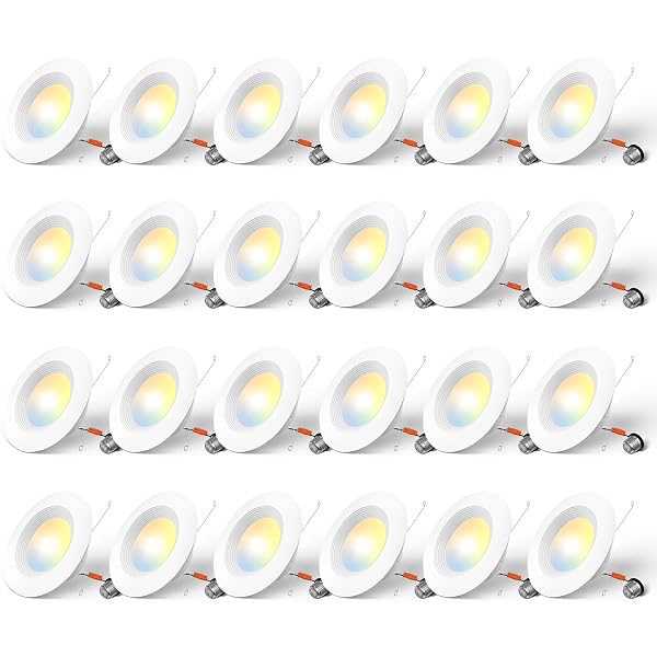 AMICO 24 PACK 5/6 INCH 5CCT LED RECESSED...