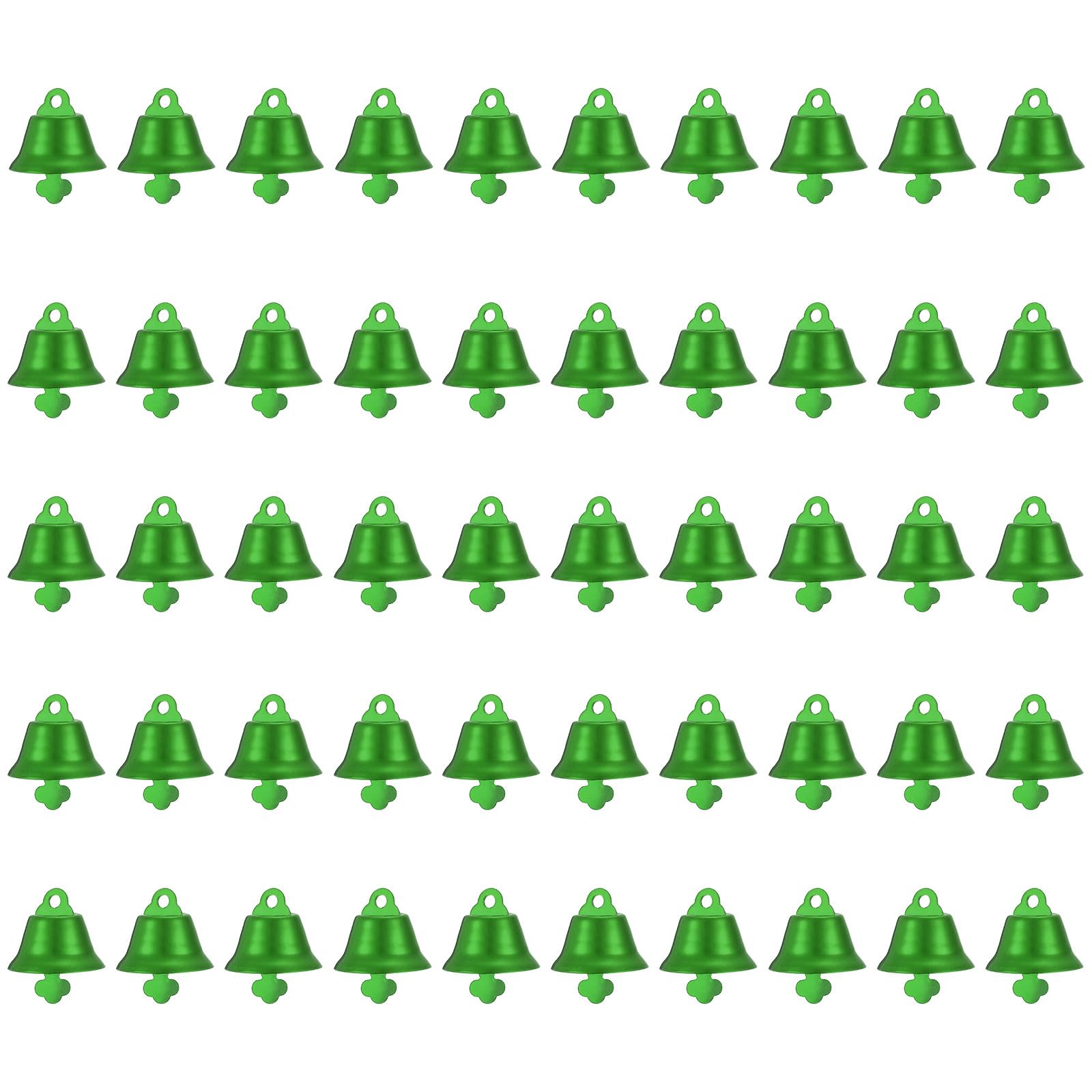 PATIKIL Mini Craft Bells, 50 Pcs Jingle Bells 1" Metal Hanging Bells for DIY Party Wedding Home Decoration Christmas, Green