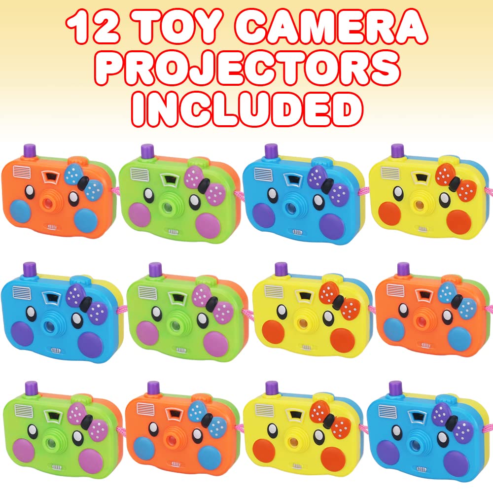 ArtCreativity 12Pcs Kids Toy Camera Projector with Images in Viewfinder - Battery Operated Toddler Camera for Kids with Wild Animal Slides, Kids Birthday Party Favor, Safari Party Favors