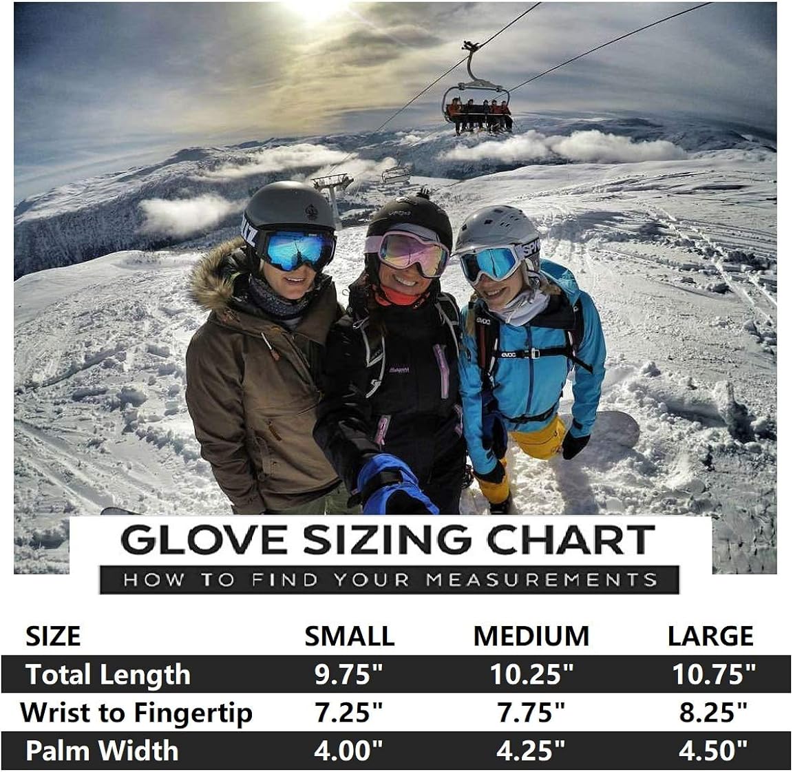 HIGHCAMP Winter Ski Snow Mittens for Women - Warm Waterproof Gloves with Drawstring for Cold Weather - Snowboarding, Skiing, Shoveling & More Outdoor Sports : Clothing