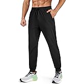 MAGCOMSEN Men's Fleece Lined Winter Warm Pants Water Resistant Active Running Gym Joggers Sweatpants with Zipper Pockets