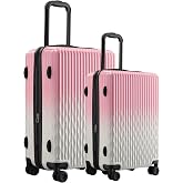 sukiost Luggage Set, 20 Inch Carry on Luggage, 24 Inch Checked Luggage Lightweight Hardside Suitcase With Spinner Wheels, TSA Lock, 2-Piece Set