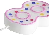 PME Pink Number 8 Candle 63 mm Cake Decoration with Stick view 2