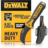 DEWALT Hawkbill Line Knife &ndash; Fixed Blade Cable Stripping Knife for Electrical Work &amp; Utility Cutting for Electricians