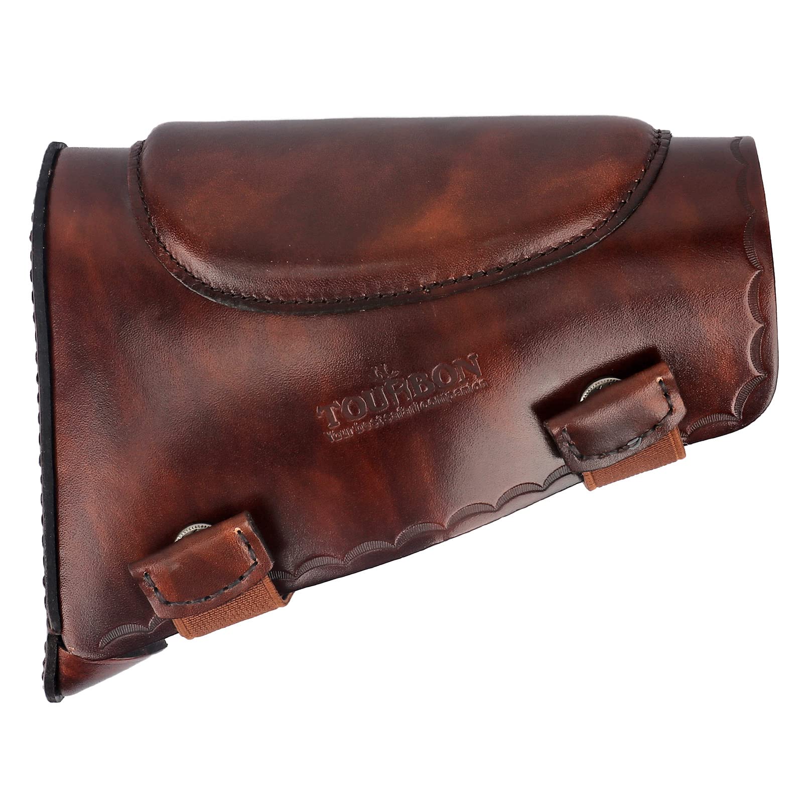 TOURBN Brown Leather Rifle Shotgun Buttstock Cheek Rest Pad Recoil Pad for Left and Right Handed Hunter