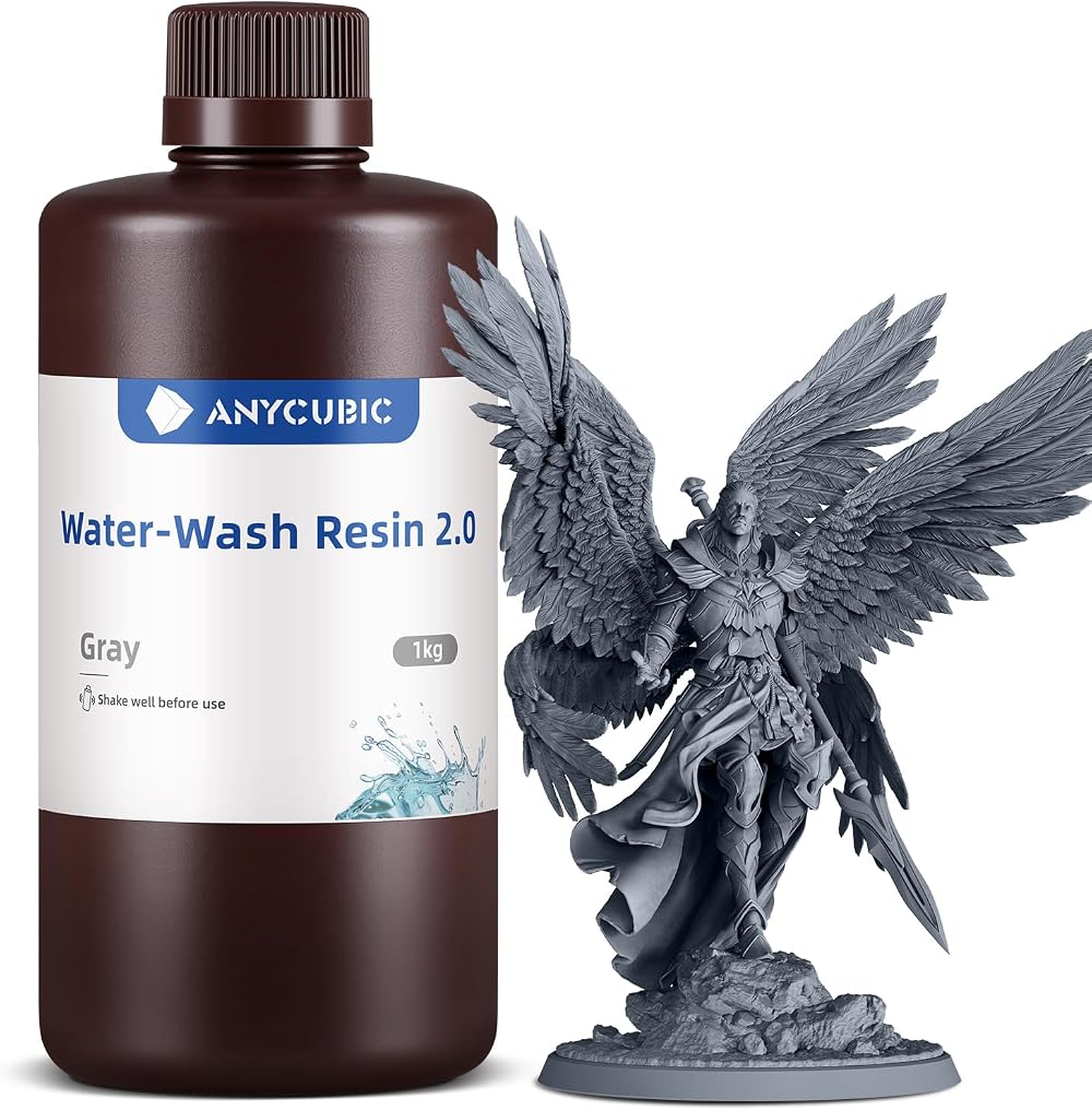 ANYCUBIC Water Washable Resin 2.0 Grey 1kg High Precision Low Odor