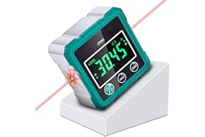 Gugxiom Digital Angle Finder, 4 × 90° Digital Level & Inclinometer with Laser, 4-Side Strong Magnetic Angle Gauge IP54 Waterp