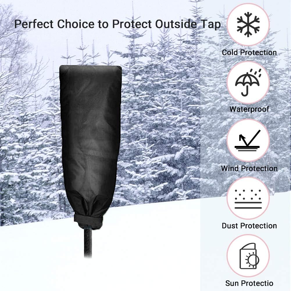 ENJSD Outdoor Faucet Cover for Winter, Water Faucet Cover Socks, 210D Oxford Cloth Insulatd Cotton Pouch, Anti-Frozen & Waterproof, Against Rain and Snow Winter Freeze Protection, Set of 2 : Garden & Outdoor