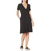 Amazon Essentials Women's Short Sleeve Faux-Wrap Dress
