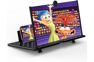 FOPUDY 20" Screen Magnifier for Mobile Phone,3D HD Cell Phone Magnifying Projector Screen Enlarger for Movies, Videos, and Gaming,Foldable Phone Stand with Screen Amplifier,Supports All Smartphones (Black)