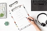 Hnogri A4 Clipboard Red Flowers Low Profile Clip High-Gloss PP Plastic view 3