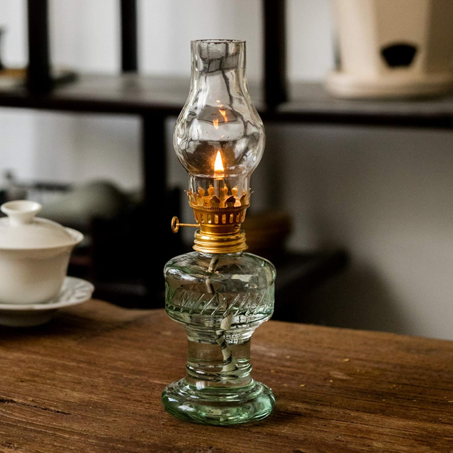 Oil Lamp Retro Transparent Chamber Oil Lamp Brass Lanterns Kerosene Lamp with Wick Amazon.ca