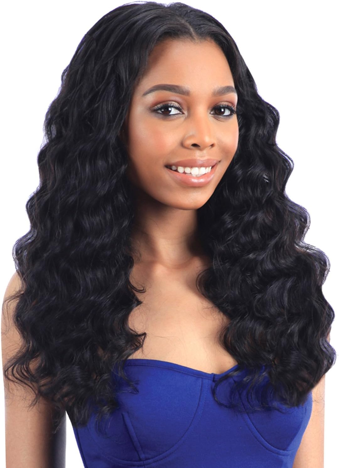 MULTI-PACK DEALS! Saga Human Hair Crochet Braids Pre Loop Type Loose Deep (14", 3 PACKS - COLOR 1B)