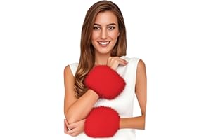 Lina & Lily Women's Winter Wrist Cuffs Warmers Faux Fur Fluffy