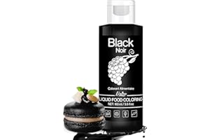 LIMINO Food Coloring - Vivid Food Coloring for Baking, Cake Decorating, Cookie, Fondant, Macaron - Liquid Tasteless Food Color Dye for Airbrush, DIY Slime Making and Crafts - 6 fl.oz / 160ml (Black)