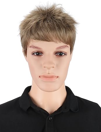 Amazon Com Kalyss Men S Short Straight Brown Wig Heat Resistant