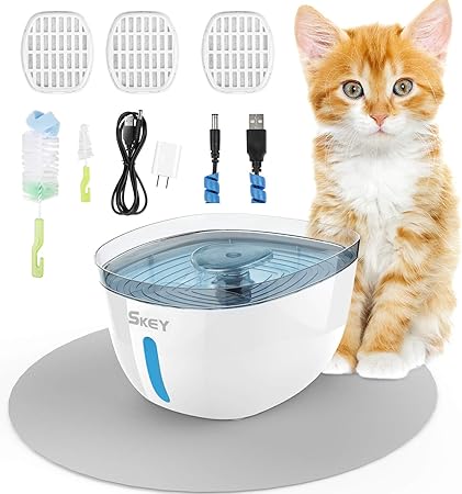 Amazon Co Jp Skey ペットファウンテン 72オンス 2 2l 自動猫ウォーターファウンテン ドッグ ウォーターディスペンサー 交換用フィルター3枚 シリコンマット1枚付き 猫 犬 複数のペット用 家電 カメラ