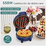 SNAILAR Mini Waffle Maker 550W Blue Non Stick Cool Touch Compact view 2
