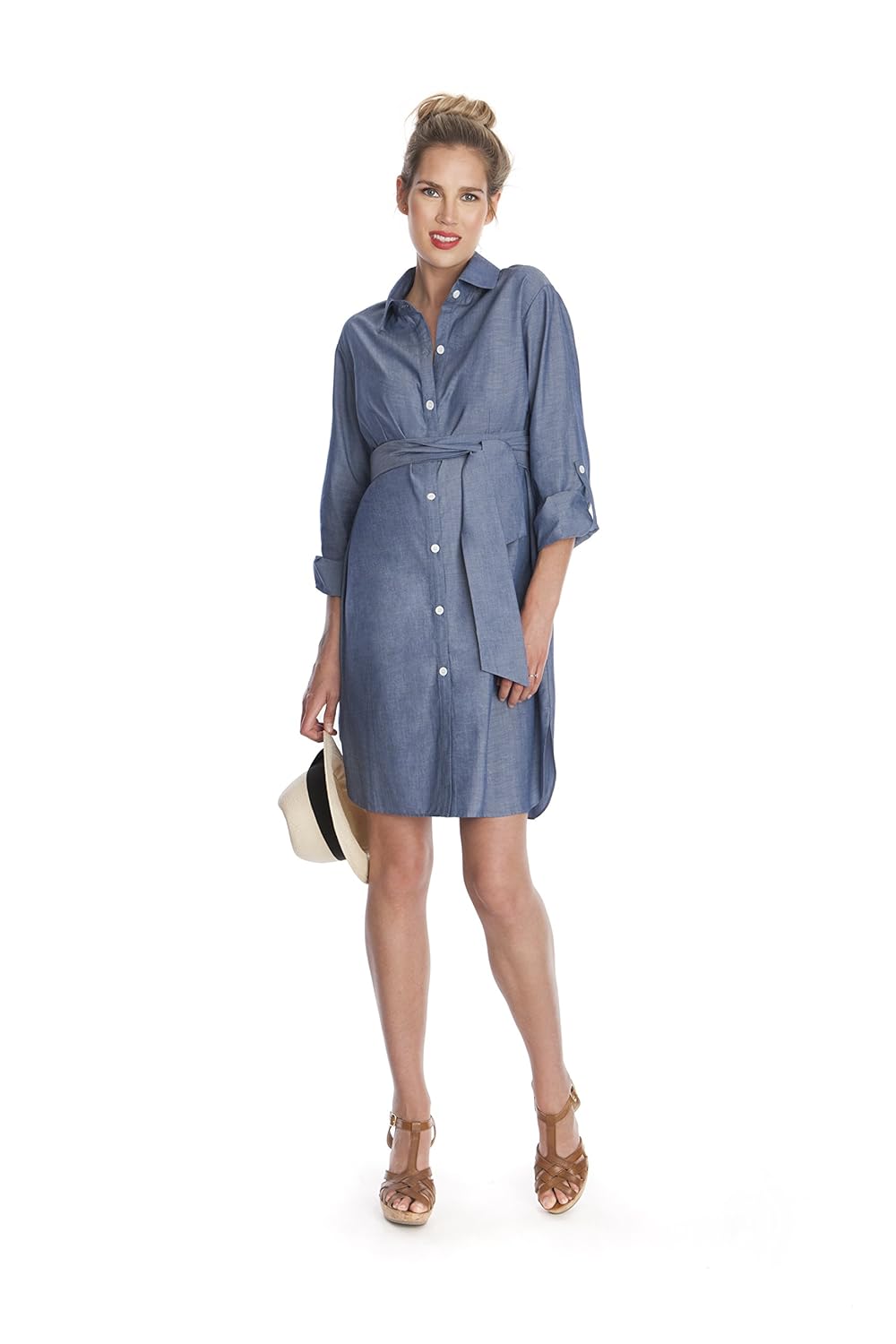 8 マタニティワンピース Seraphine セラフィン ブルー ロールアップスリーブマタニティシャツワンピース 8 B01a50pry8 Ukサイズ12 Abalina ワンピースチュニック 贅沢 Www Brti Co Zw