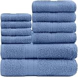 GC Gaveno Cavalia 10 Piece Towel Bale Set 450 GSM Blue Cotton