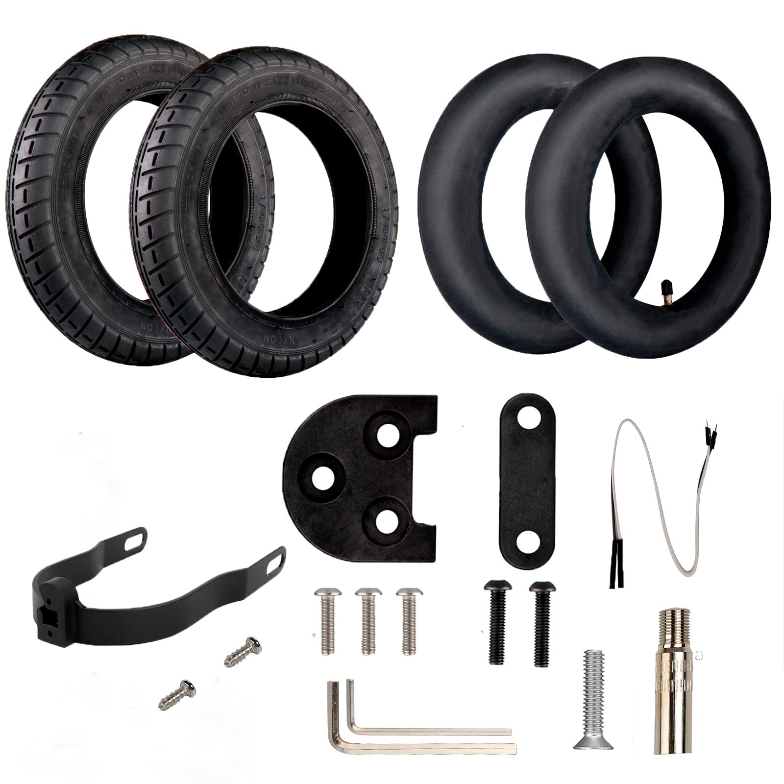 ANSENI Wanda Wheel Kit 10 Inches Compatible with Xiaomi M365, 1S, Pro, Pro2, 10 Inch Tyre Replacement Electric Scooter, Air Chamber 10 Inch, Valve Adapter (with M365/M365Pro Holder)