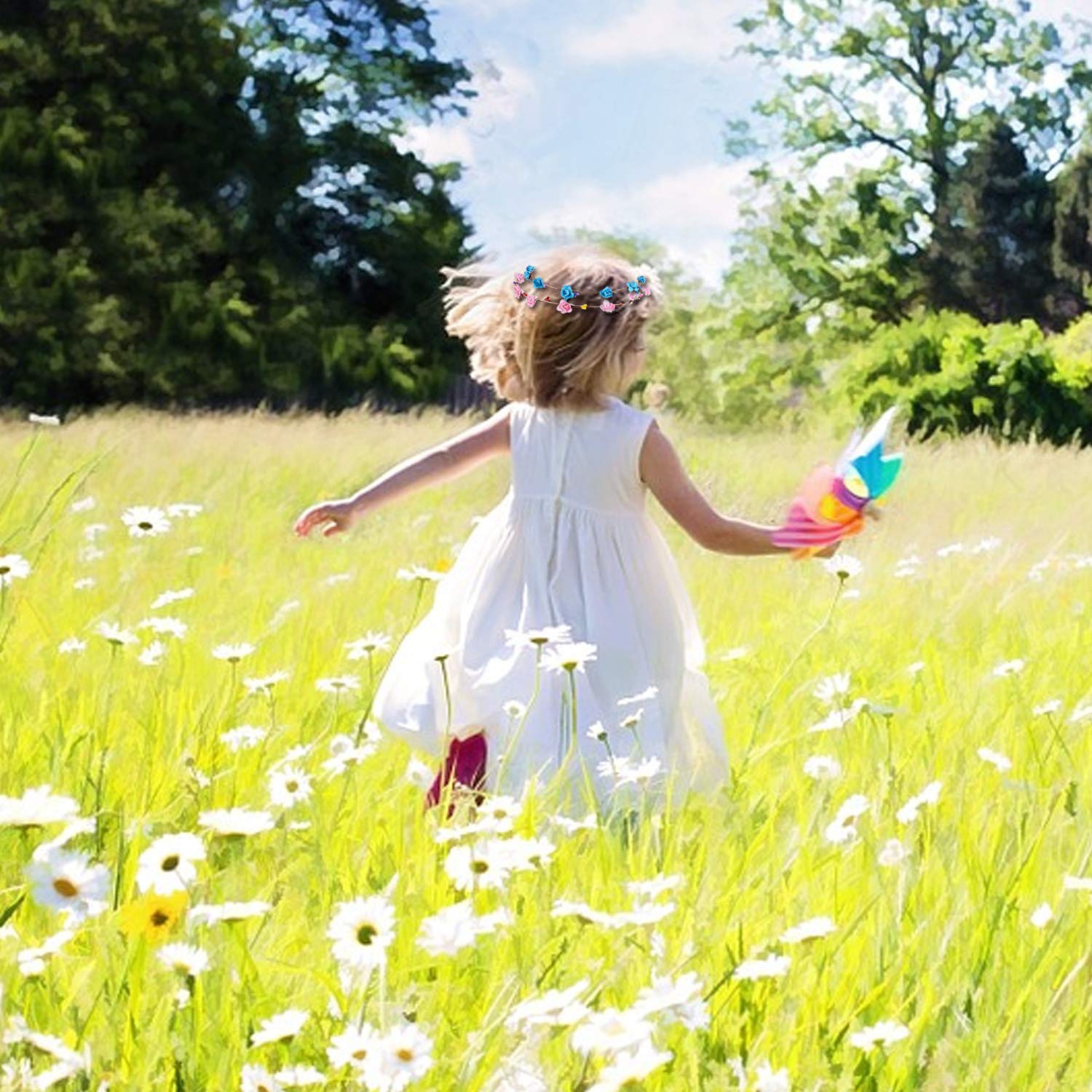 B bangcool LED Flower Crowns Headband, Light Up Flowers Wreath Hair Hoop Floral Headpiece Bulk Photograph Prop for Girls Women Wedding Graduation Festival Holiday Christmas Halloween Party(10PCS)