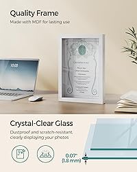 SONGMICS Shadow Box Frame, 1.3-Inch Deep Memory