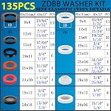 ZDBB 135 PCS Plumbing Washers Assorted Kit Flat Silicone Gasket Set view 2