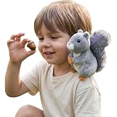 JUSTQUNSEEN Magnetic Shoulder Squirrel Plush Toy Wearable Mini Plush Forest Stuffed Animal Palm Size Plush Glacial Era Nut Lover Prop Bushy Tail Woodland Princess Friend Fall Party Favor Gift Kids