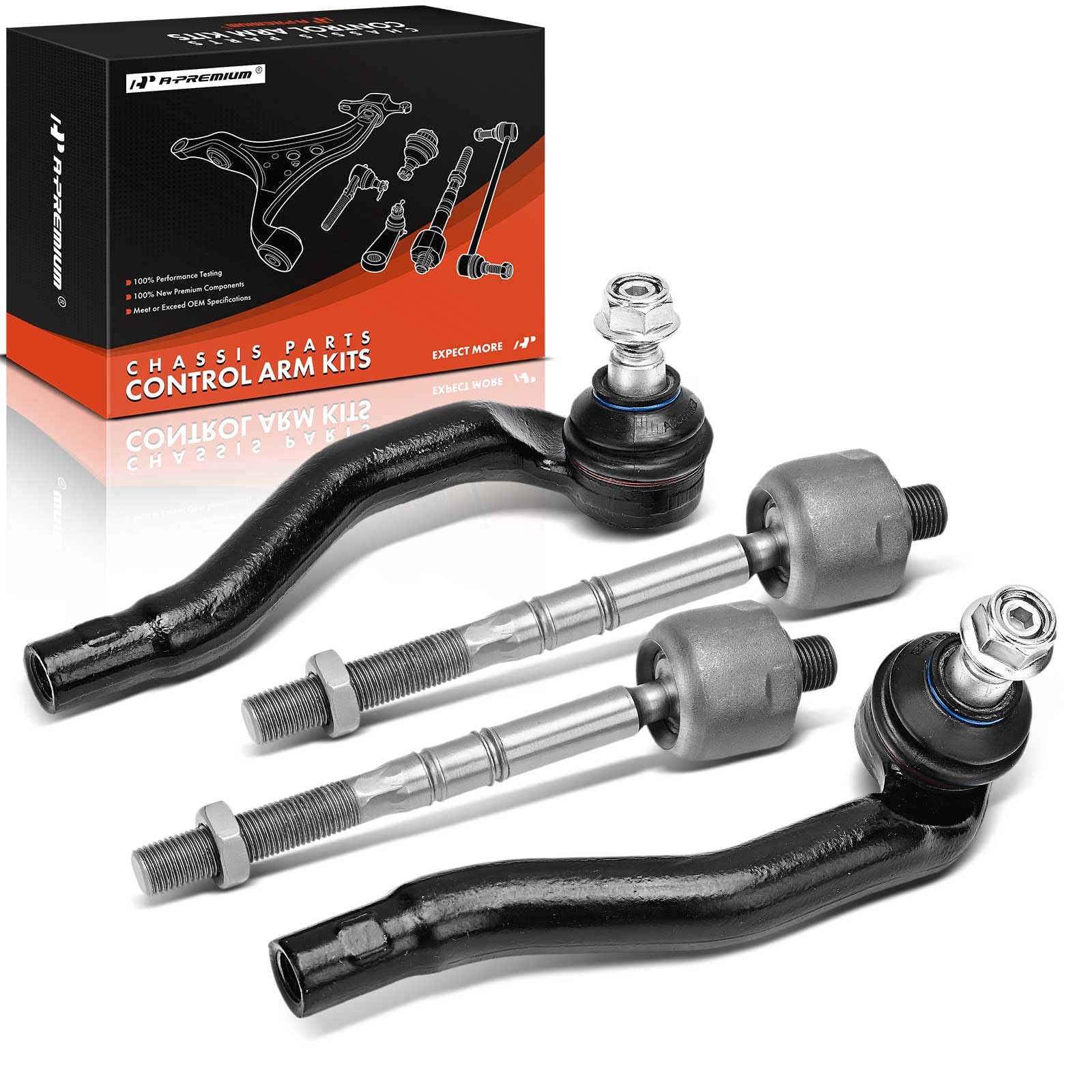 Photo 1 of A-Premium Set of 4, Front Inner and Outer Tie Rod Ends, Compatible with Mercedes-Benz W203 Series C240 2003-2005, C280 2006-2007, C320 2003-2005, C350 2006-2007, AWD