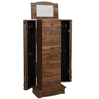 Rustic Jewelry Armoire Cabinet with Cambered Front, Ghana Ubuy
