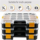 CANOPUS 3pc Heavy Duty Storage Organiser Stackable Cases with Adjustable view 4