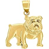 Jewels By Lux 10kt Yellow Gold Unisex Textured Bull Dog Animal Charm Pendant