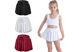 ZOGCOWY 3 Pack Butterfly Flowy Shorts Skirts for Girls Tennis Cheer Stuff Athletic Preppy Running Sports Skirt for Teen Girls