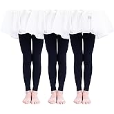 Paralinda 3 Pairs Girl's Microfiber Footless Tights, Girls Dance Tights Footless