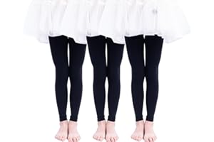 Paralinda 3 Pairs Girl's Microfiber Footless Tights, Girls Dance Tights Footless